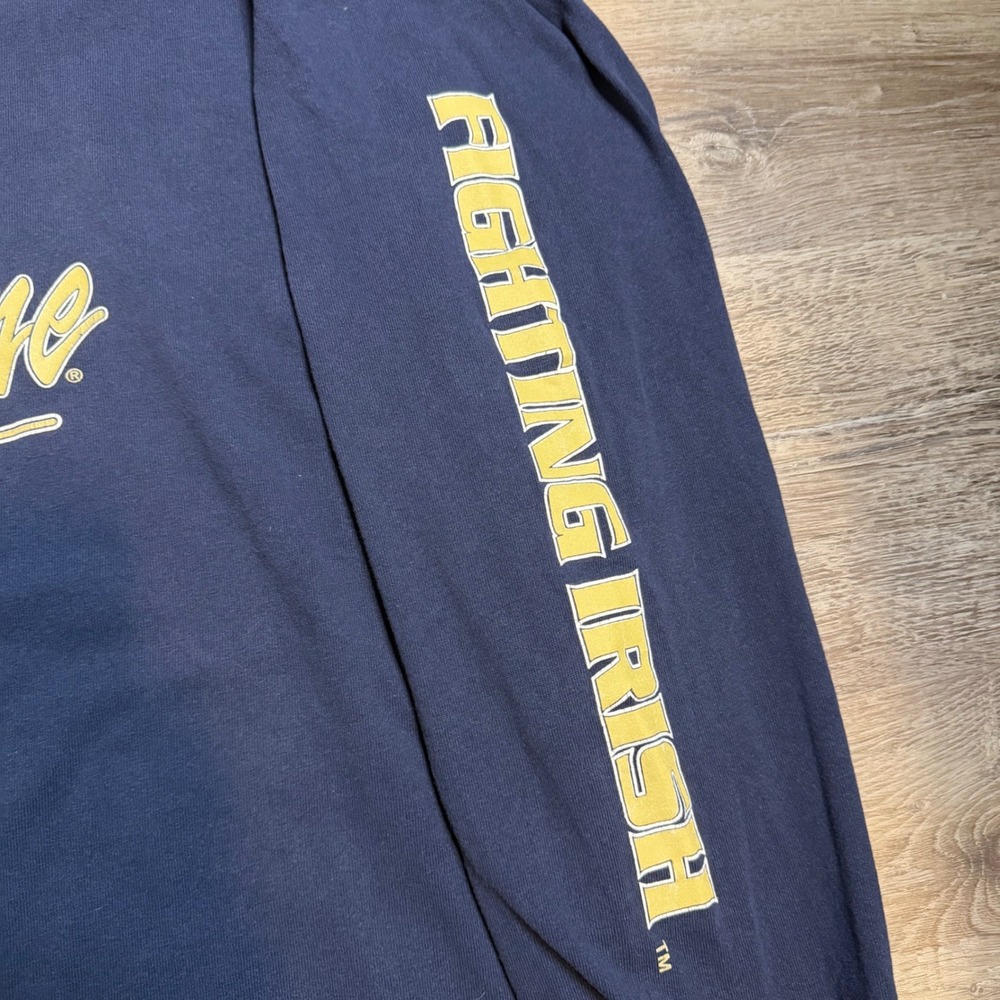 Vintage Cadre Athletic Notre Dame Fighting Irish Navy Long Sleeve Shirt XXL - Picture 3 of 6